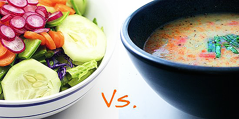 サラダ VS スープ