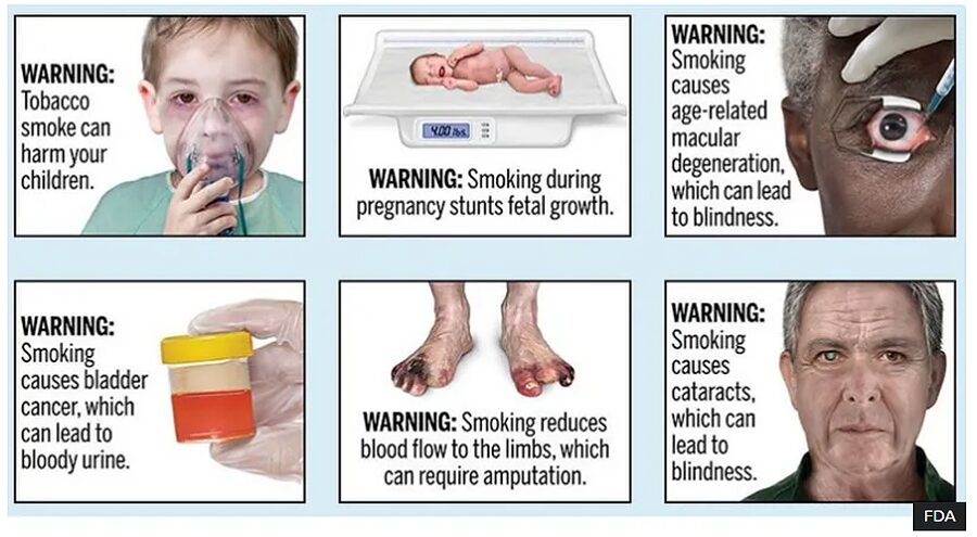 FDAが提案した新しいグラフィックタバコ警告