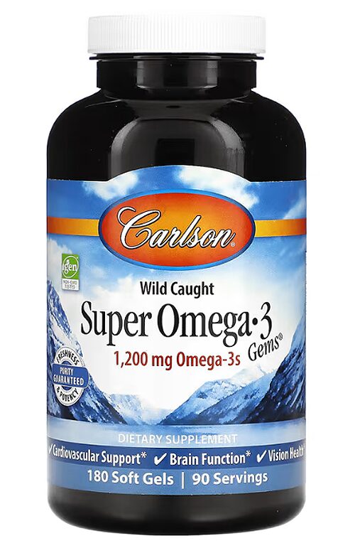 Carlson, ワイルドコートスーパーオメガ3ジェム、ソフトジェル180粒
