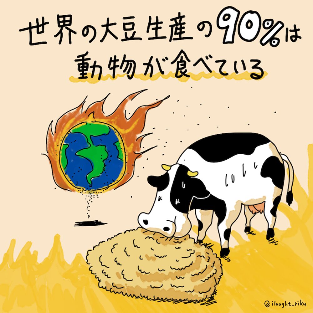 工場型畜産による 穀物の大量使用
