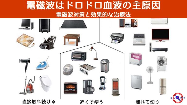 【 ドロドロ血液 の主原因 ⇒ 電磁波 】 家電 の 電磁波対策 と効果的な 予防法・治療法