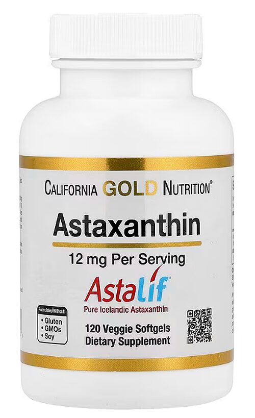 California Gold Nutrition, アスタキサンチン、AstaLif®（アスタリフ）純アイスランド産、12mg、植物性ソフトジェル120粒