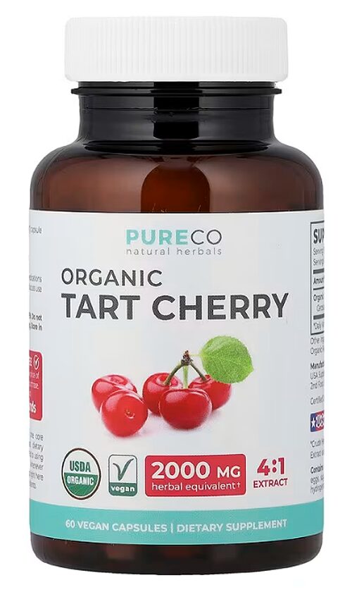 Pure Co 有機タルトチェリー、ヴィーガンカプセル60粒