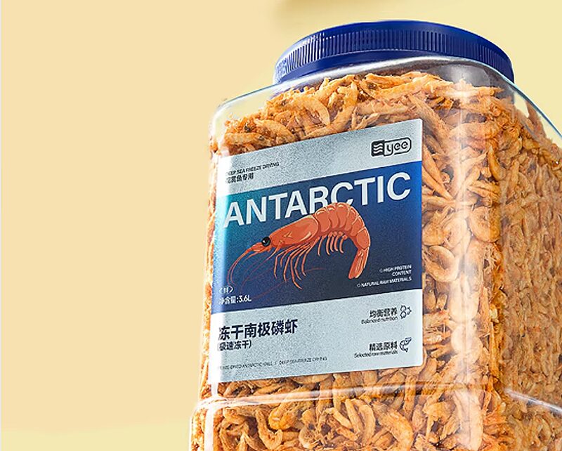 YEE ペットフード：高タンパク質フリーズドライシュリンプ、南極オキアミ