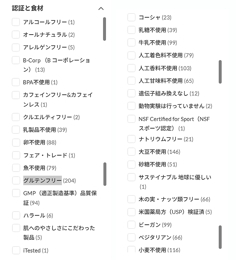 アイハーブ　認証と食材